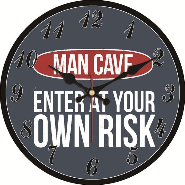 

wall clocks vintage clock shabby non-ticking silent bar 16 inch round retro antique style timer home decoration