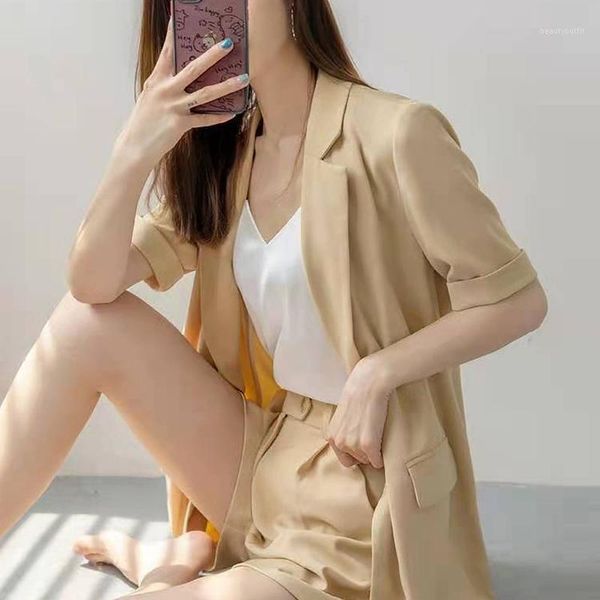 

women's suits & blazers 2021 summer korean blazer shorts suit female fashion temperament goddess model foreign style occupation two pie, White;black