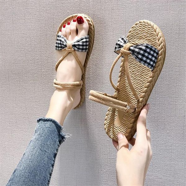 

sandals female summer students flat roman shoes casual fashion outer wear thick-soled and slippers, Black