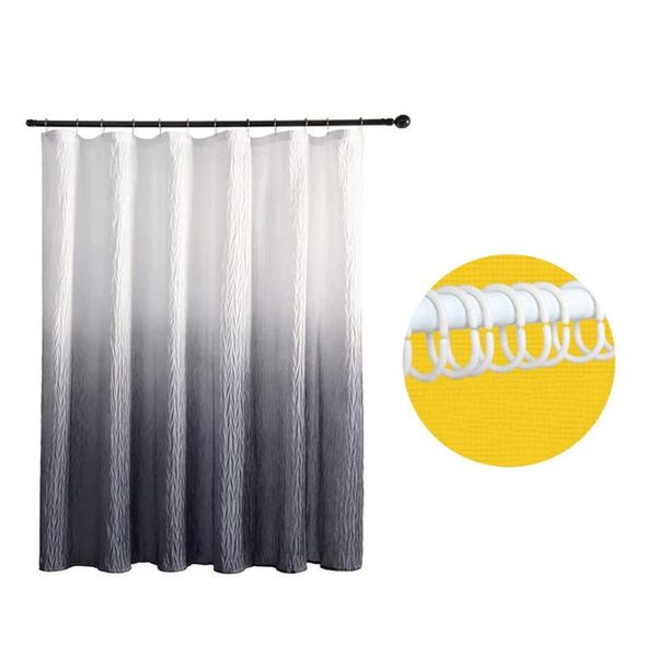 

curtain & drapes 1.8*1.8m ombre textured shower set waterproof fabric art print bathroom decor fall curtains