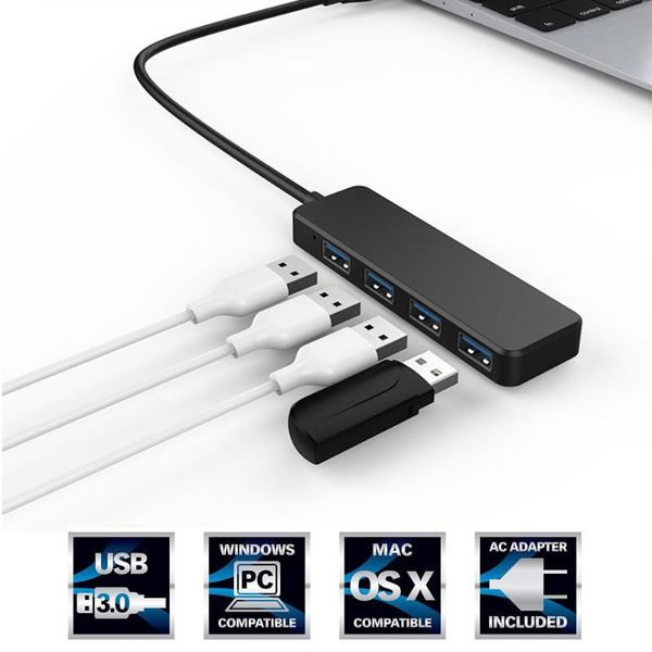 

hubs usb 3.0 hub multi splitter 4 port expander with micro for pc lapcomputer adapter