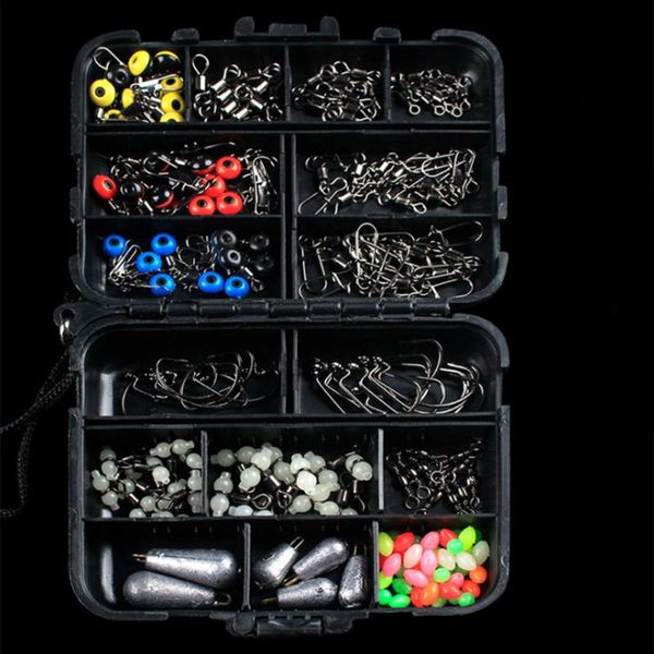 

fishing accessories 177pcs/lot outdoor hook lure bait practical with box durable multifunction waterproof useful tool set stainless steel