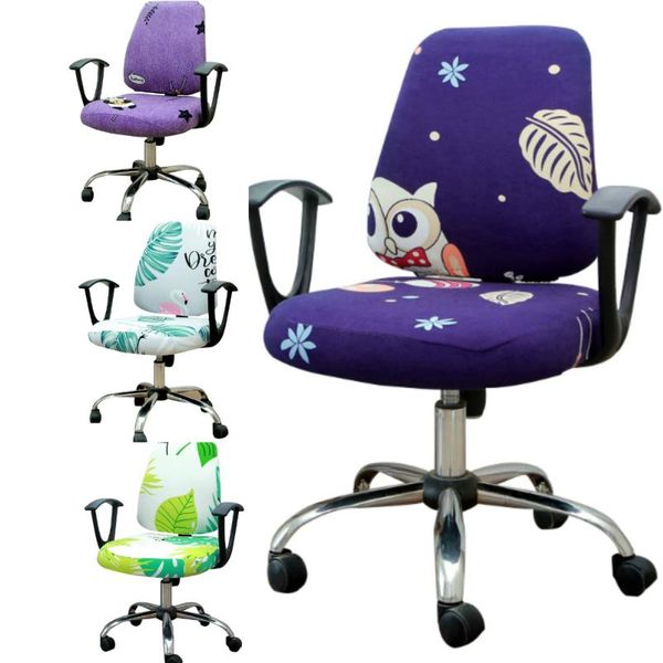 

chair covers cartoon print computer cover office stretch spandex anti-dirty seat home textile
