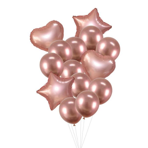 

14pcs air balls helium globos gold and silver metal latex balloons birthday party decorations kids wedding decor ballons decoration