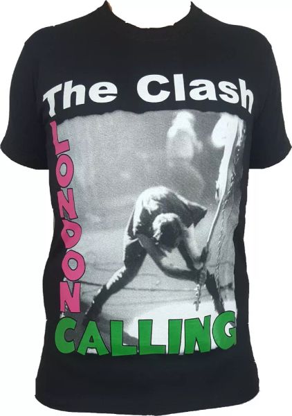 

t-shirt the clash shirt rock band registered and approved music shirt, White;black