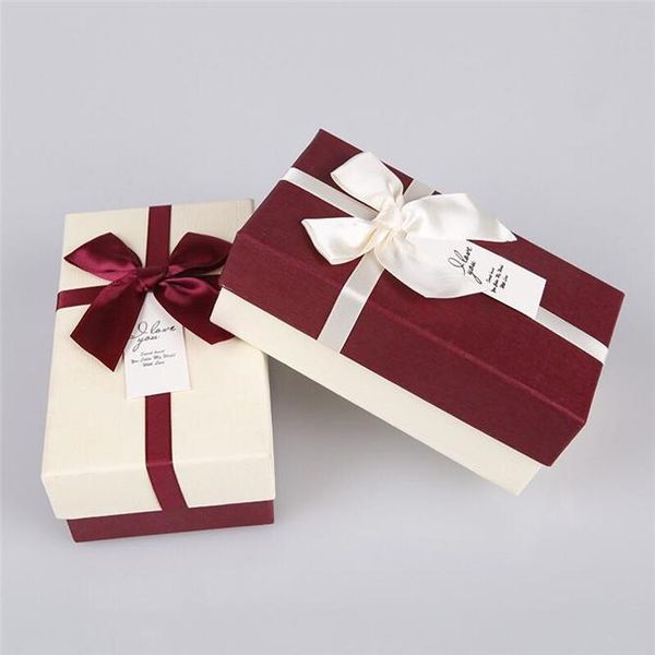 

10pcs high-grade kraft boxes with ribbon wedding favor box baby shower party gift christmas decoration wrap