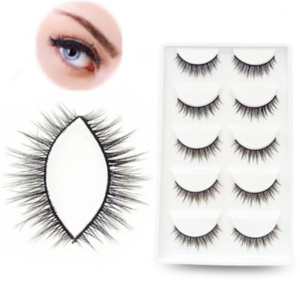 

realistic false eyelashes long curls elegant fashion five pairs handmade makeup1