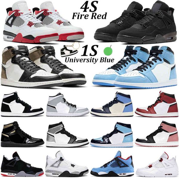 

2023 new basketball shoes men women 1s high og black metallic gold dark mocha university blue 4s fire red cat mens trainers sneakers
