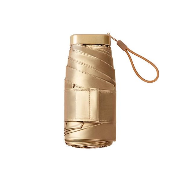

umbrellas ultra light cloth ladies umbrella small gold foldable portable five-fold blocking ultraviolet manual type