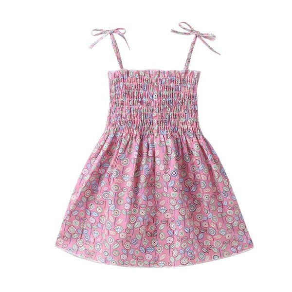 

wenazao infant summer slip dress baby girl cute flower/lemon/apple print smocked tie up spaghetti strap boat neck one-piece girl's dres, Red;yellow