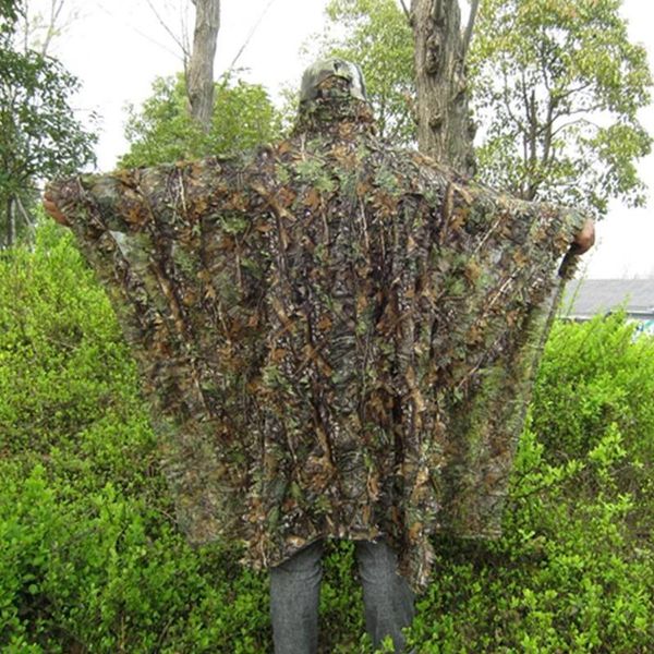

men's jackets cloak dress hunting clothes 3d bionic ghillie yowie sniper birdwatch camouflage clothing jacket, Black;brown