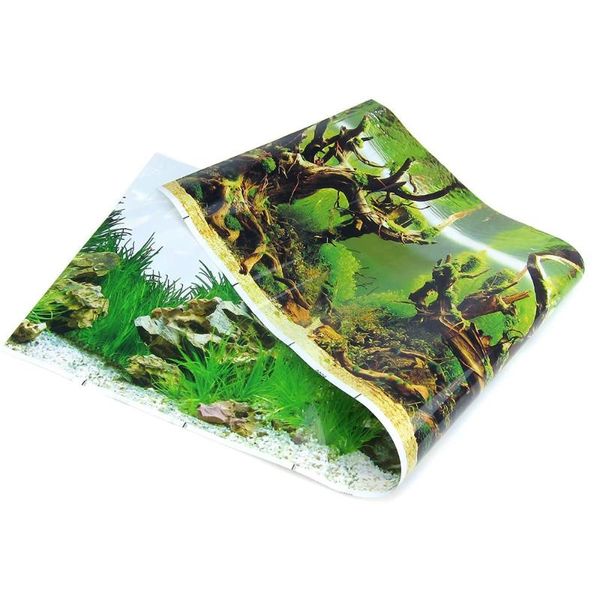 

aquarium landscape poster fish tank background sticker can be cut double-sided green plant decoration decorations