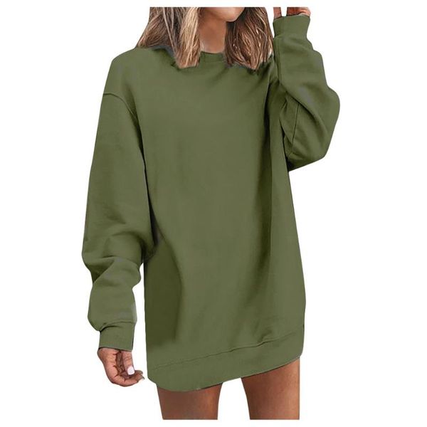 

women's fashion long-sleeved mid-long guard dress with round neck casual dresses, Black;gray