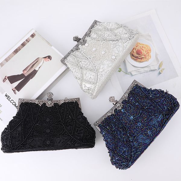 

fashion evening bag style simple pearl dinner chain women's