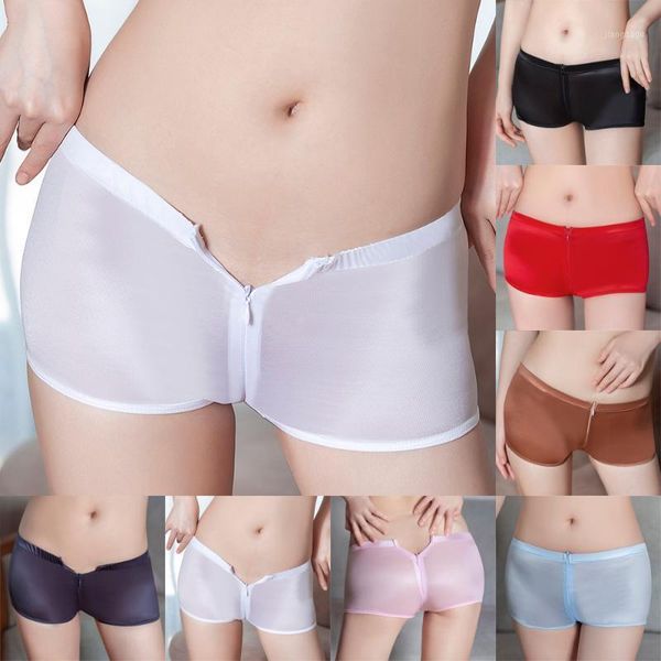 

women's panties candy color high elastic briefs women zipper open crotch exotic transparent lingerie underwear boyshort panty short, Black;pink