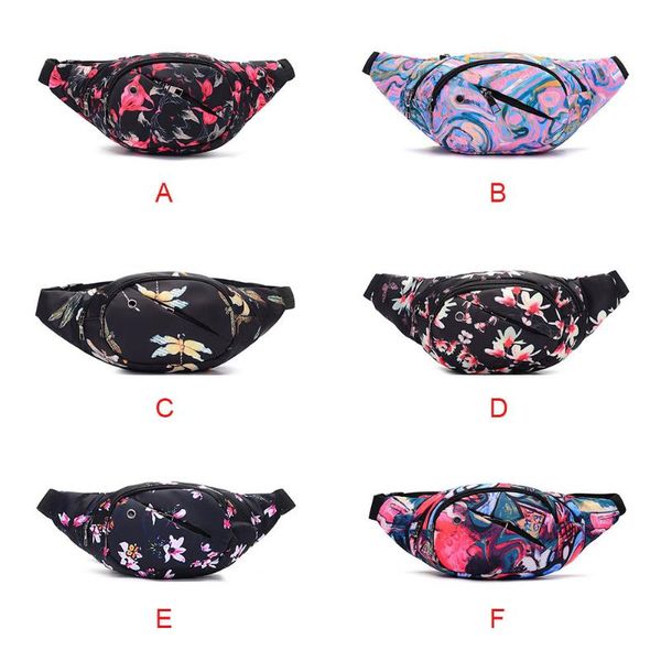 

waist bags bag colorful printed chest packs pouch zipper adjustable belt small purse -opk