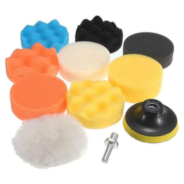 

car sponge 11x3 inch polishing pads buffing pad kit for polisher with drill adapter on