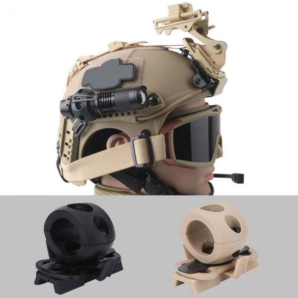 

tactical helmets 1 set helmet mount holder light torch rubber clip for hunting