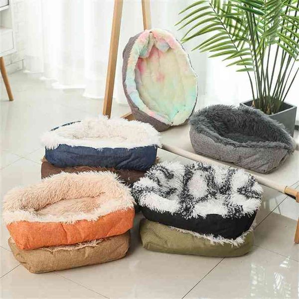 Super Soft Pet Dog Bed Sofa Kennel Plush Cat Mat Beds per tappetini grandi e piccoli Cuscino per la casa 210915