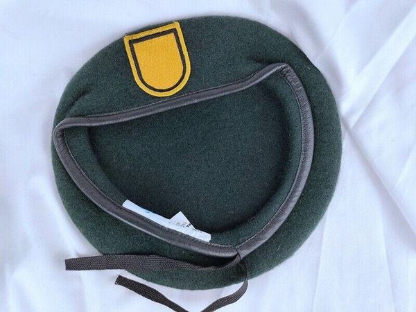 

berets us army 1th special forces group blackish green wool beret military hat, Blue;gray