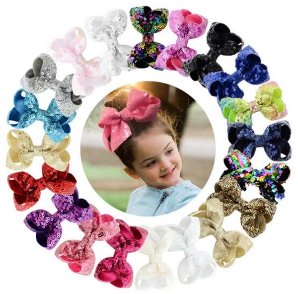 

ins hair bow clips sequense bow 8cm/3.14inch hair bows hairbands girls teenagers barrettes hair unicorn party hairbands, Slivery;white