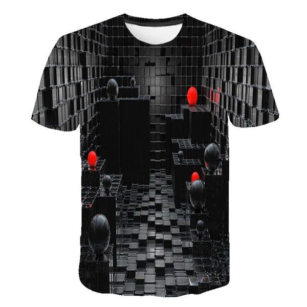 Herren-T-Shirts, hochwertiges 3D-Bild-T-Shirt, schwarze Serie, bedruckt, lässig, 6XL, großer Stil im Sommer 2021