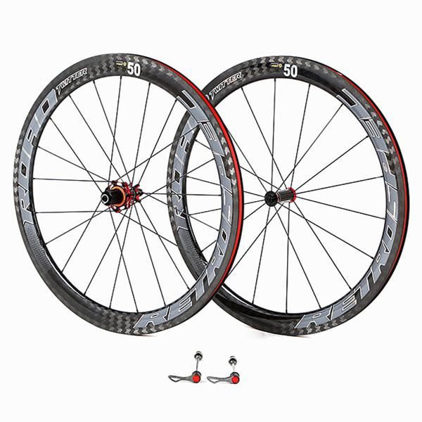 

bike wheels carbon fiber 700c road bicycle rims 50mm hub wheelset 4 sealed bearings t700 clincher