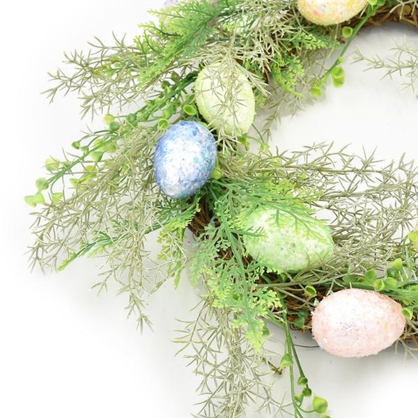 

decorative flowers & wreaths furnishingnice 45cm manual easter garland eggs rattan wreath artificial flower home window front door
