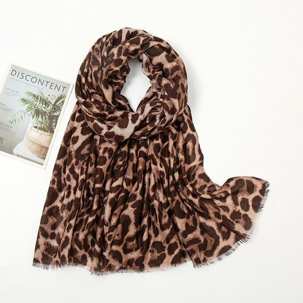 

hats, scarves & gloves sets fashionable women's scarf multicolor leopard print silk long good quality satin sun protection and warm sha, Blue;gray