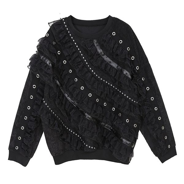 

hoodies 2021 fashion crew velvet female neck long sleeve woman sweater a356, Black