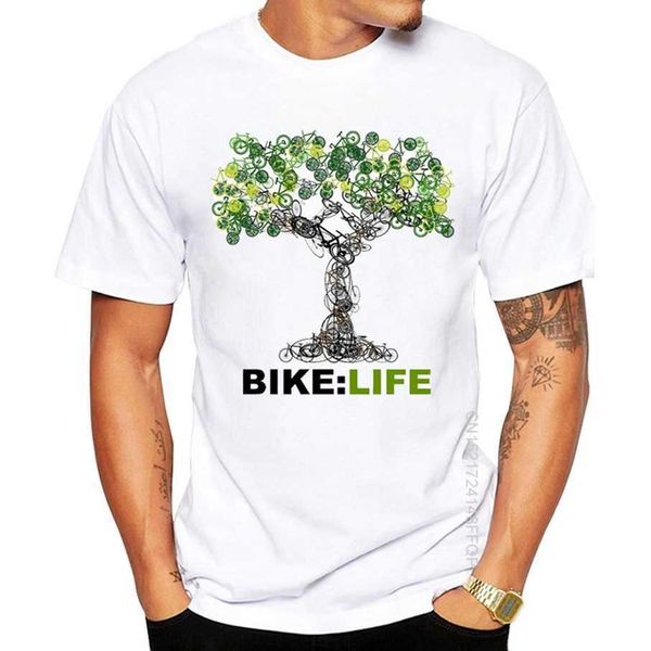 

art geek style tee clothes bike life t-shirt 100% cotton men's personality bicycle design printed t shirt 210610, White;black