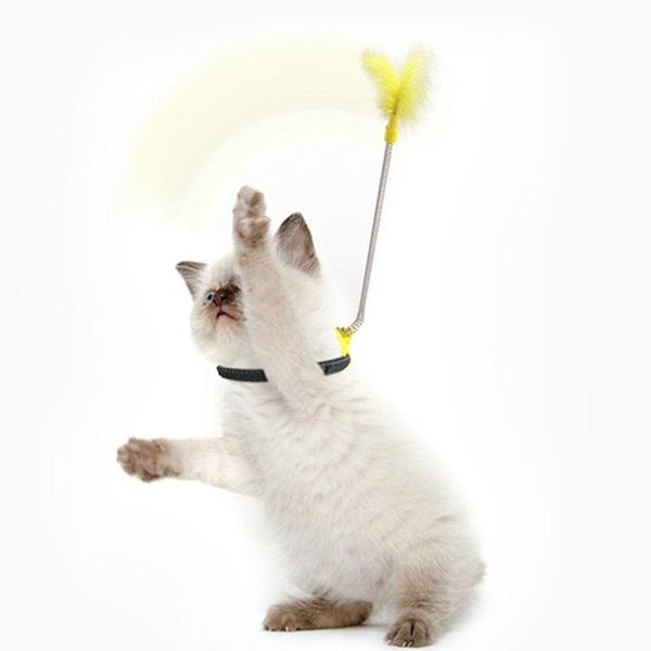 

cat toys 1pcs creative funny artifact interactive anti-boring stick coloured pole bite resistant toy natural pet tools