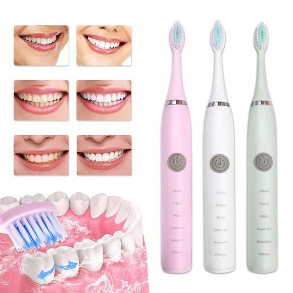 

smart electric toothbrush rechargeable sonic 5 modes travel with 4brush whitening oral cleaning tools