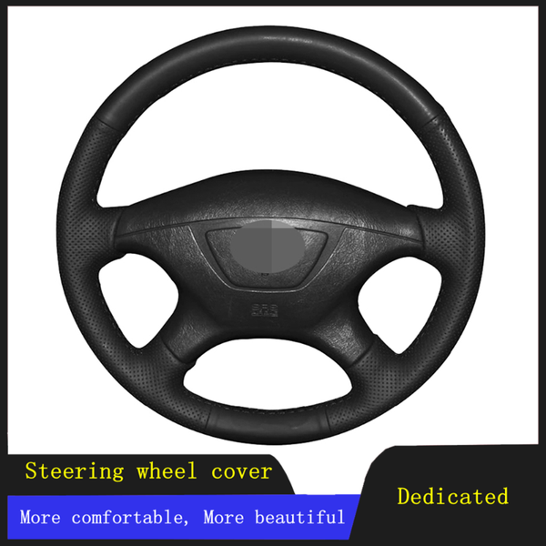 

steering wheel covers car accessories cover black hand-stitched genuine leather for mitsubishi pajero sport 2004 montero