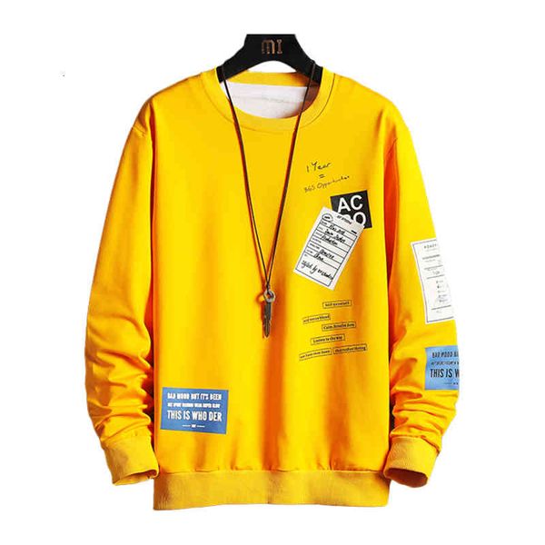 

men's hoodies & sweatshirts autumn hoodies men funny print casual neck cotton fashion long sleeve sweatshirt with oversized male hood d, Black