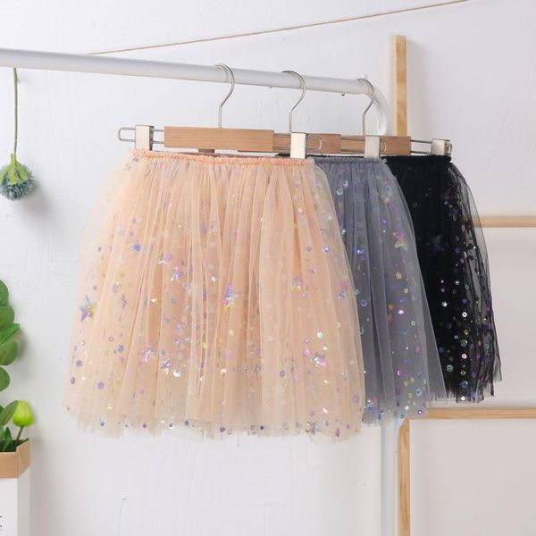 

kids summer skirt girl children tutu with sequins skirts, Blue