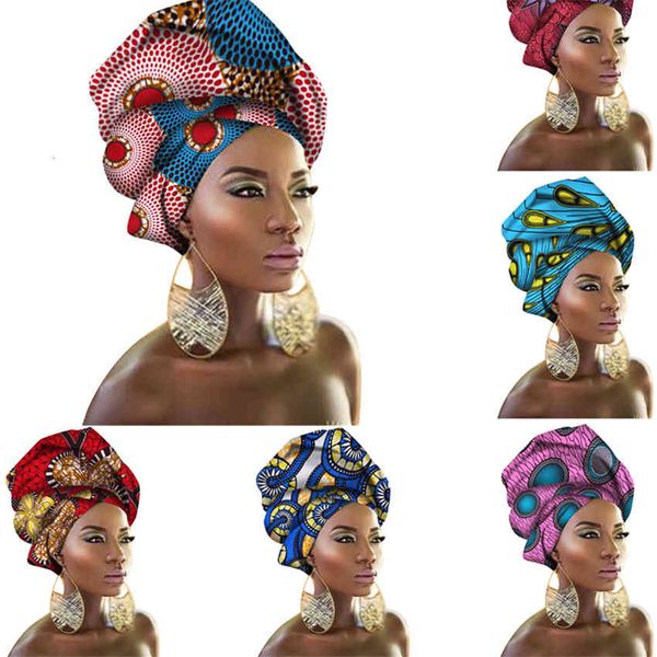 

ethnic clothing 29color african dresses for women headband printed scarf rich bazin nigerian headtie africa dashiki costumes 50*180cm ml1h, Red