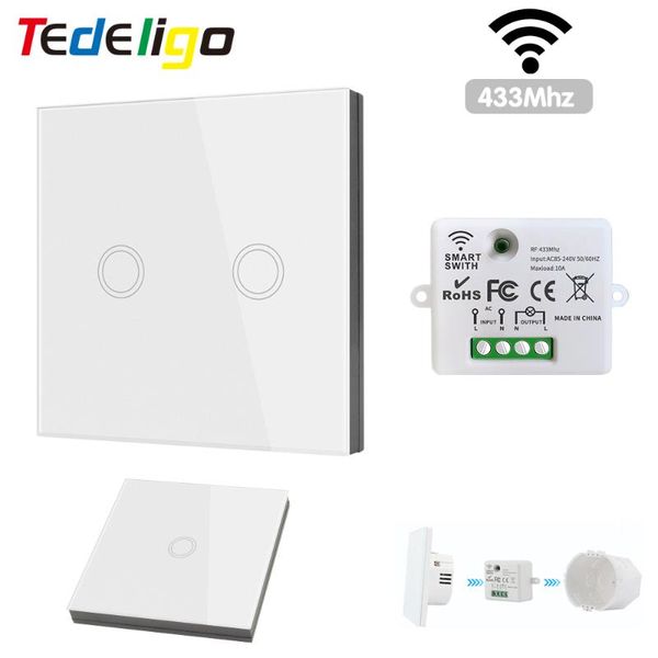 

smart home control mini light switch rf wireless remote wall panels touch relay receiver 220v for improvement electric