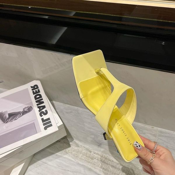 

beach women slipper summer outdoor sandal slip on flip flop ladies thin high heels slides shoes slippers, Black