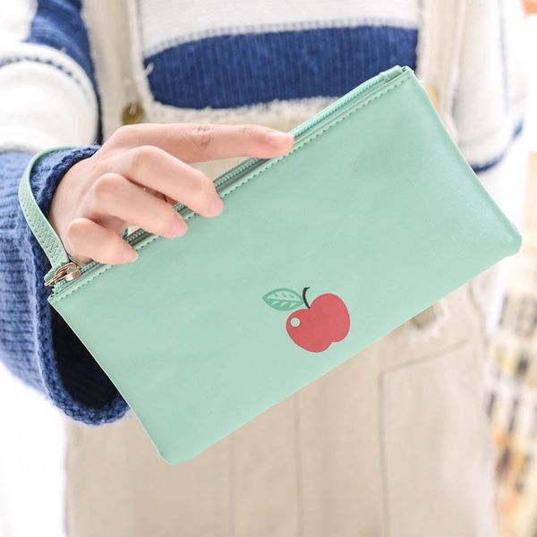 

wallets women printed wallet candy color pu leather purse money coin phones holder girls handbag lby2021, Red;black