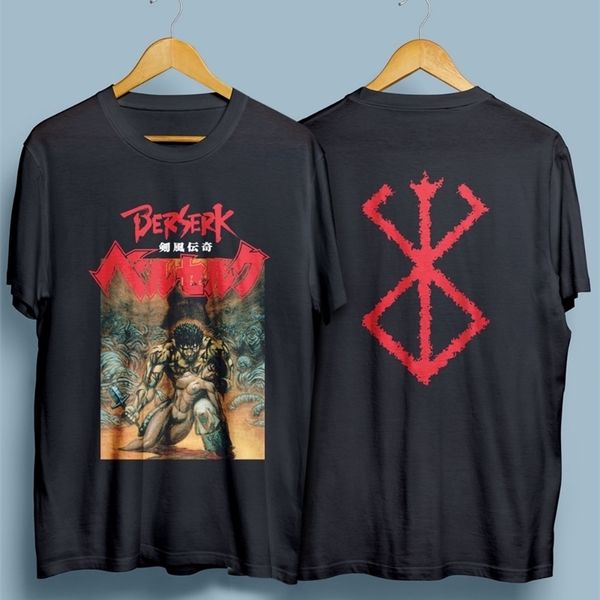 

berserk japan anime manga series t shirt men two sides cotton gift tee usa size 210409, White;black