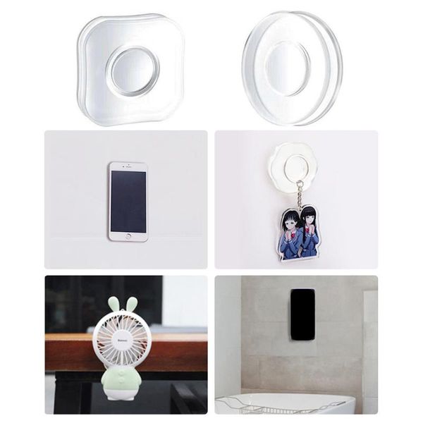 

hooks & rails self adhesive wall strong suction cup sucker hanger kitchen bathroom accessories wall-mounted sticky nano