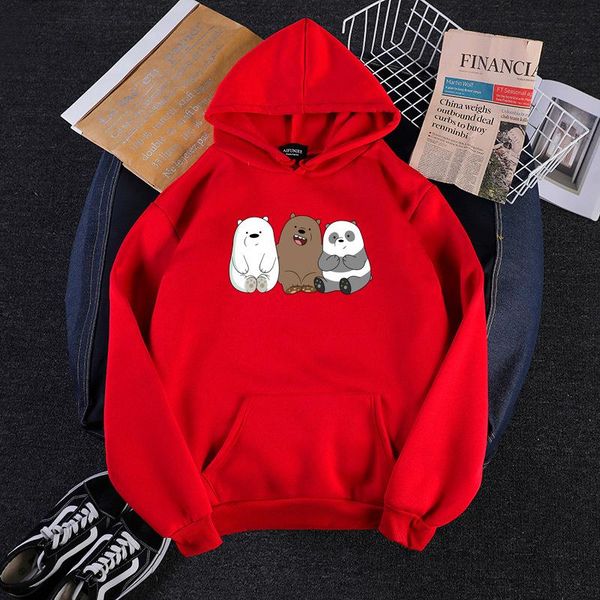 

women's hoodies & sweatshirts women pullovers spring autumn long sleeve bear print hoodie anime ladies pocket oversized couple, Black