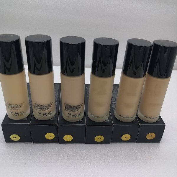 Marca Maquiagem 6Color 30ML Maquiagem Fundação Highlighter Concealer Líquido de Cobertura Médio em estoque