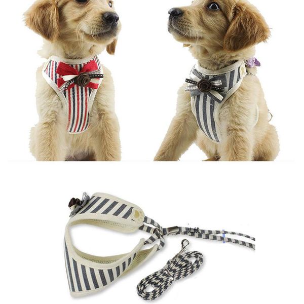 

dog collars & leashes harness nylon breathable puppy vest pet walking harnesses leash set for chihuahua small dogs cat
