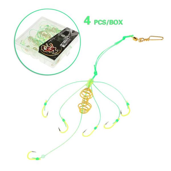 

fishing hooks 4 pcs feeder holder bait cage trap basket lure packing barbed hook