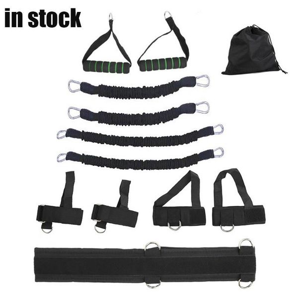 

12pcs/set resistance bands gym door anchor ankle straps with bag kit set yoga exercise fitness band rubber loop tube