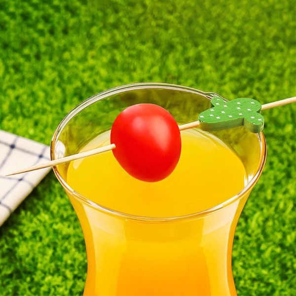 

disposable flatware 100pcs 12cm bamboo fork buffet fruit desserts pick skewer food cocktail sandwich stick