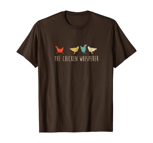 

Funny Vintage Chickens Shirt_ The Chicken Whisperer Pet Gift, White;black