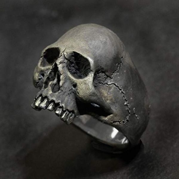 

fashion men ring bands skeleton jewelry stainless steel punk rock skull for male accessories7406198, Silver